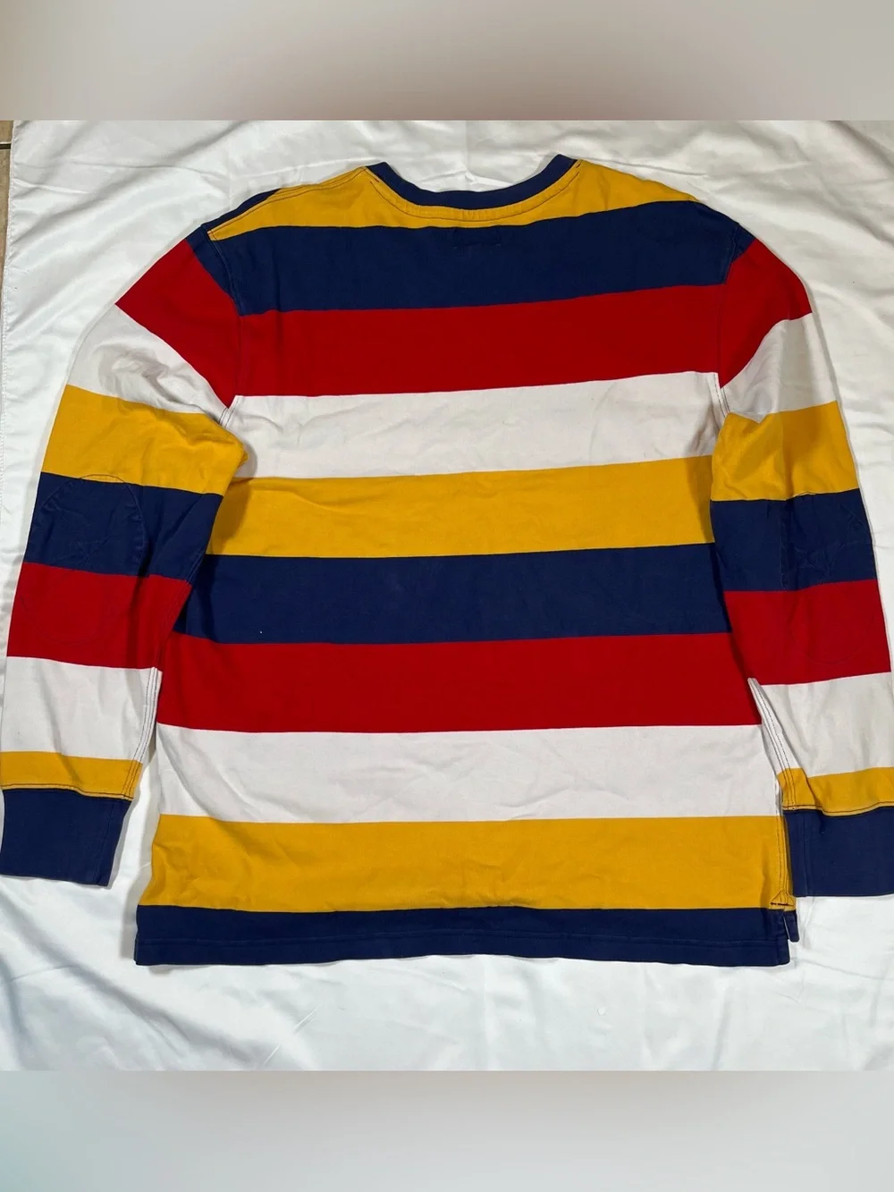 J. Crew Oarsman Rugby crewneck Shirt Men L Striped Colorblock long‎ sleeve